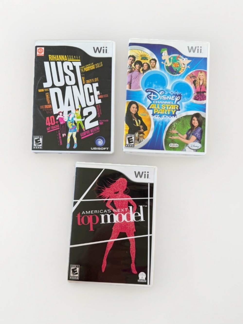 Nintendo Wii Games Lot CIB Just Dance 2 Disney All Star Party America Top Model